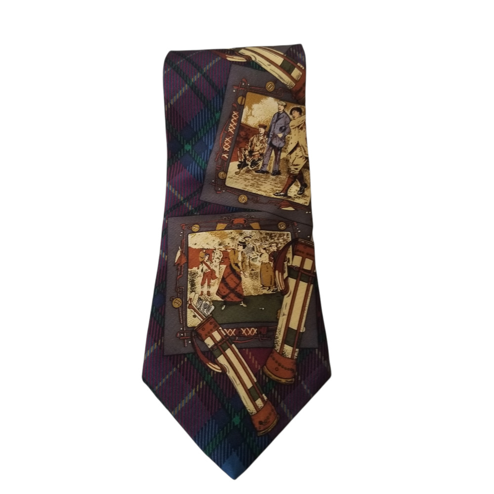 Ruff Hewn True American Wear‎ Men's Early 1900 Theme Golf Tie 100% silk